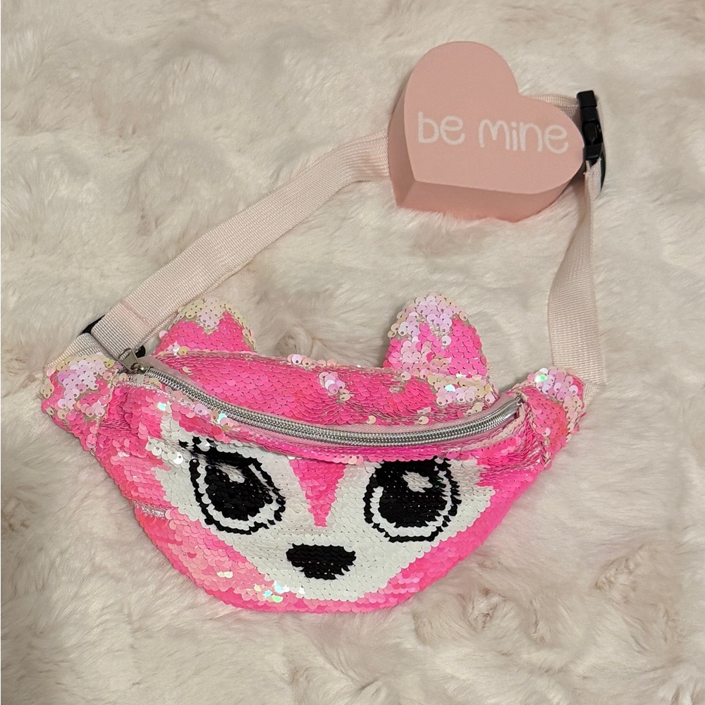 💖Aeropostale Pink Sequin Fox Kids Bag